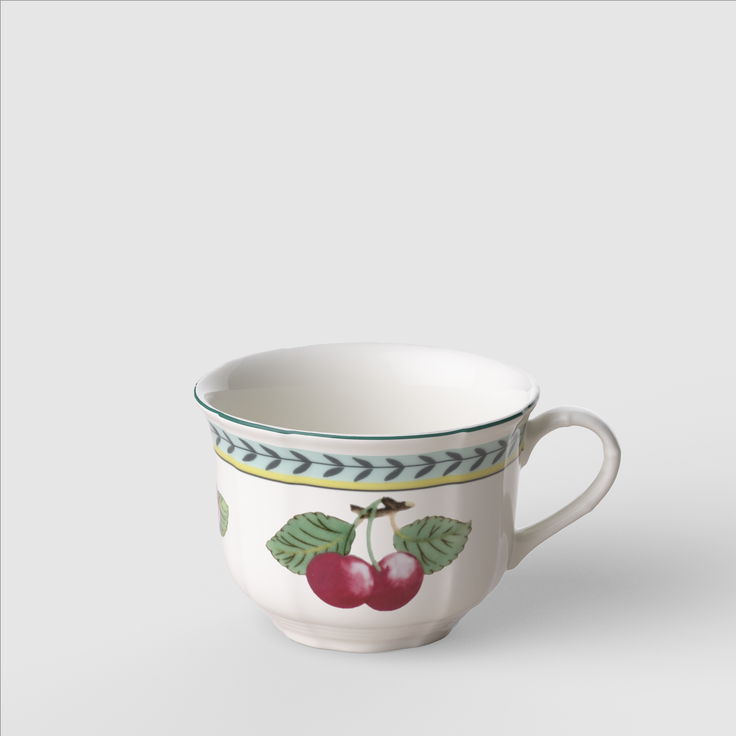 French Garden Cappuccino cup Multi-colored, 8.8 oz, Premium Porcelain