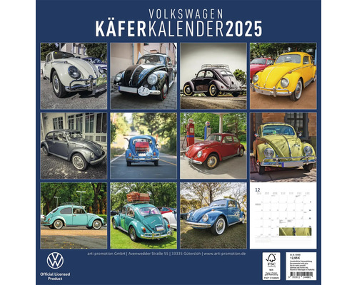 Wandkalender VW Kever 2025 30x30 cm