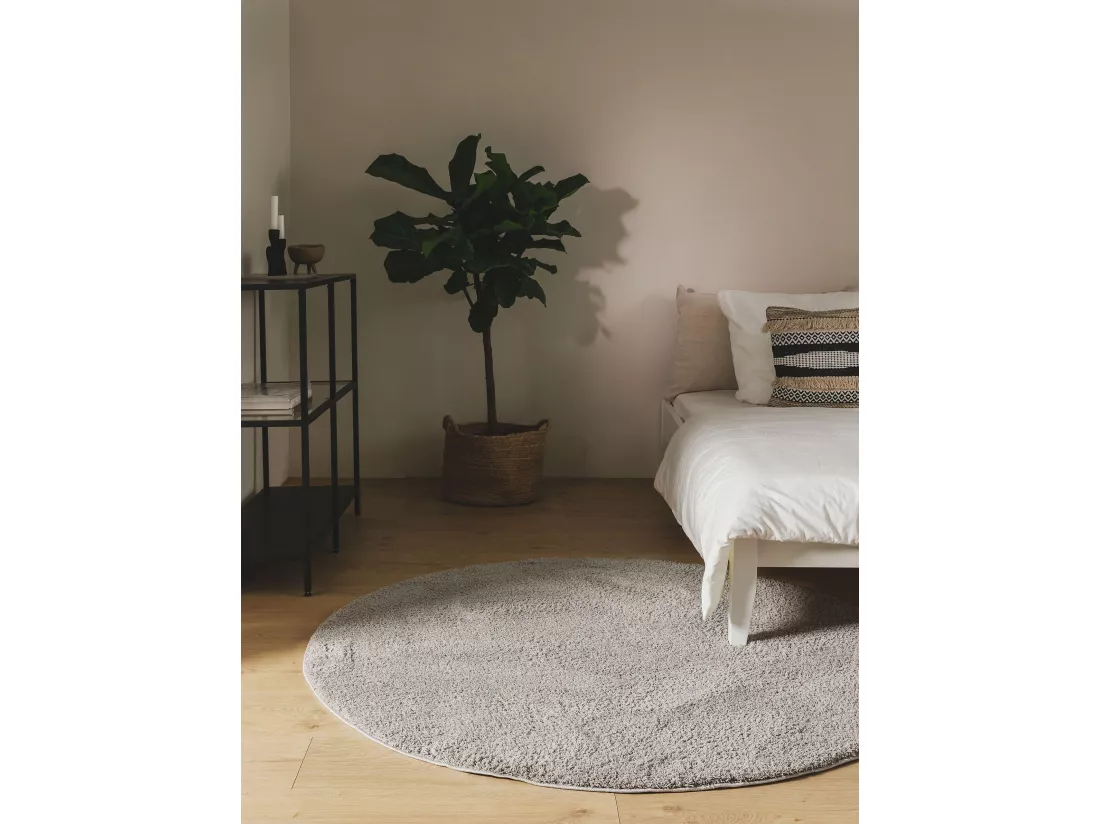 Tapis à poils longs rond Soda Gris ø 120 cm rond
