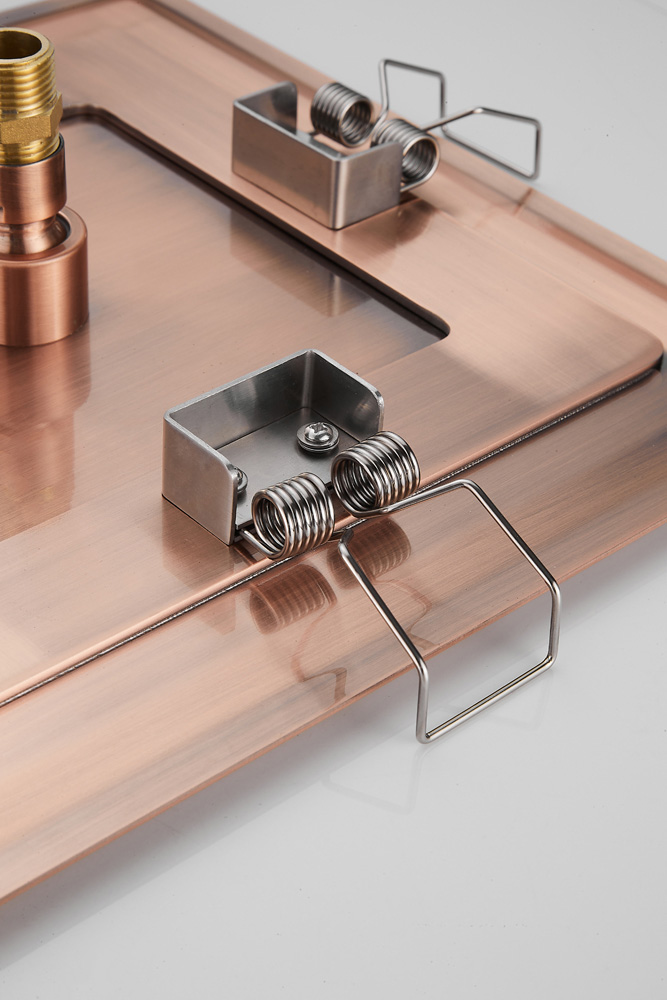Saniclear Cube inbouw regendouche met inbouw douchekop 30x30cm geborsteld koper