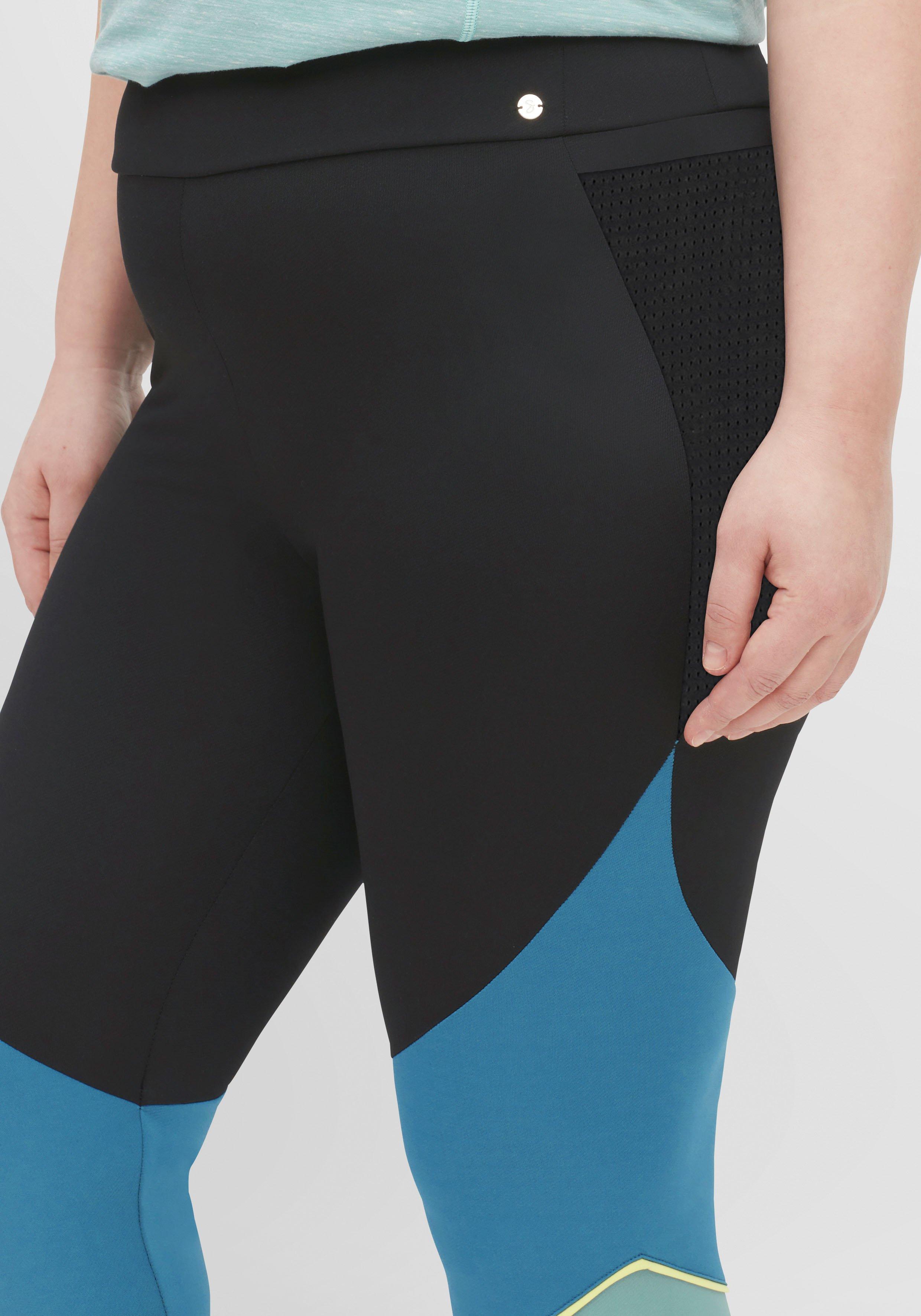 Funktionsleggings im Colourblocking-Look, in 3/4-Länge