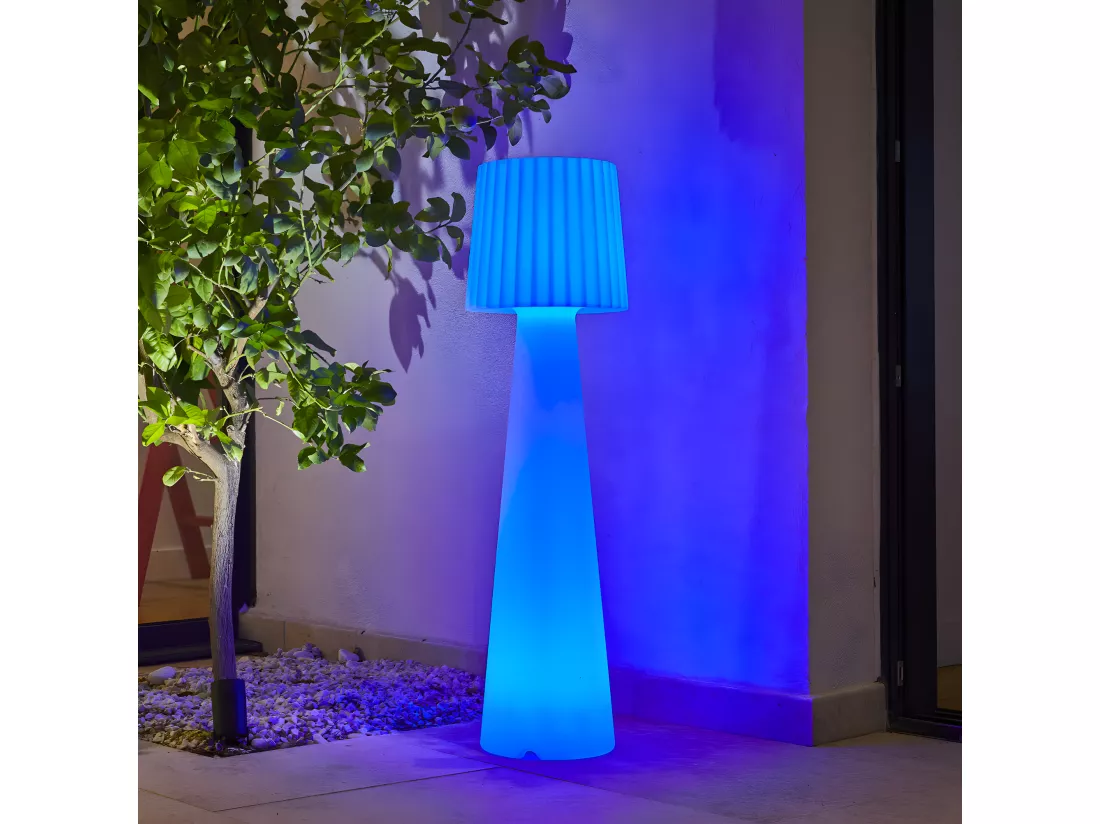 Lampadaire extérieur sans fil LADY Blanc Polypropylène H110CM