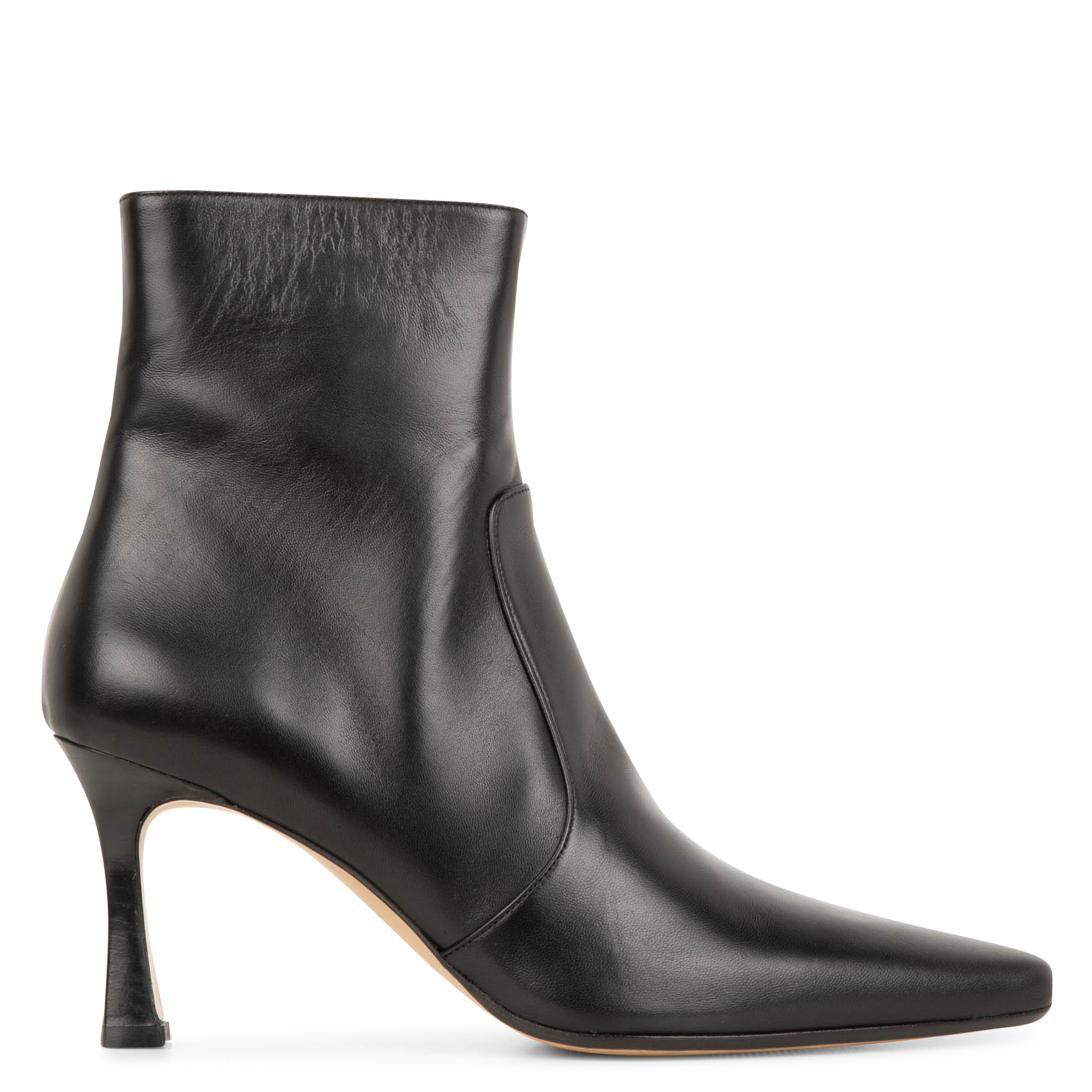 N°712 - Bottines à talons en cuir | Noir
