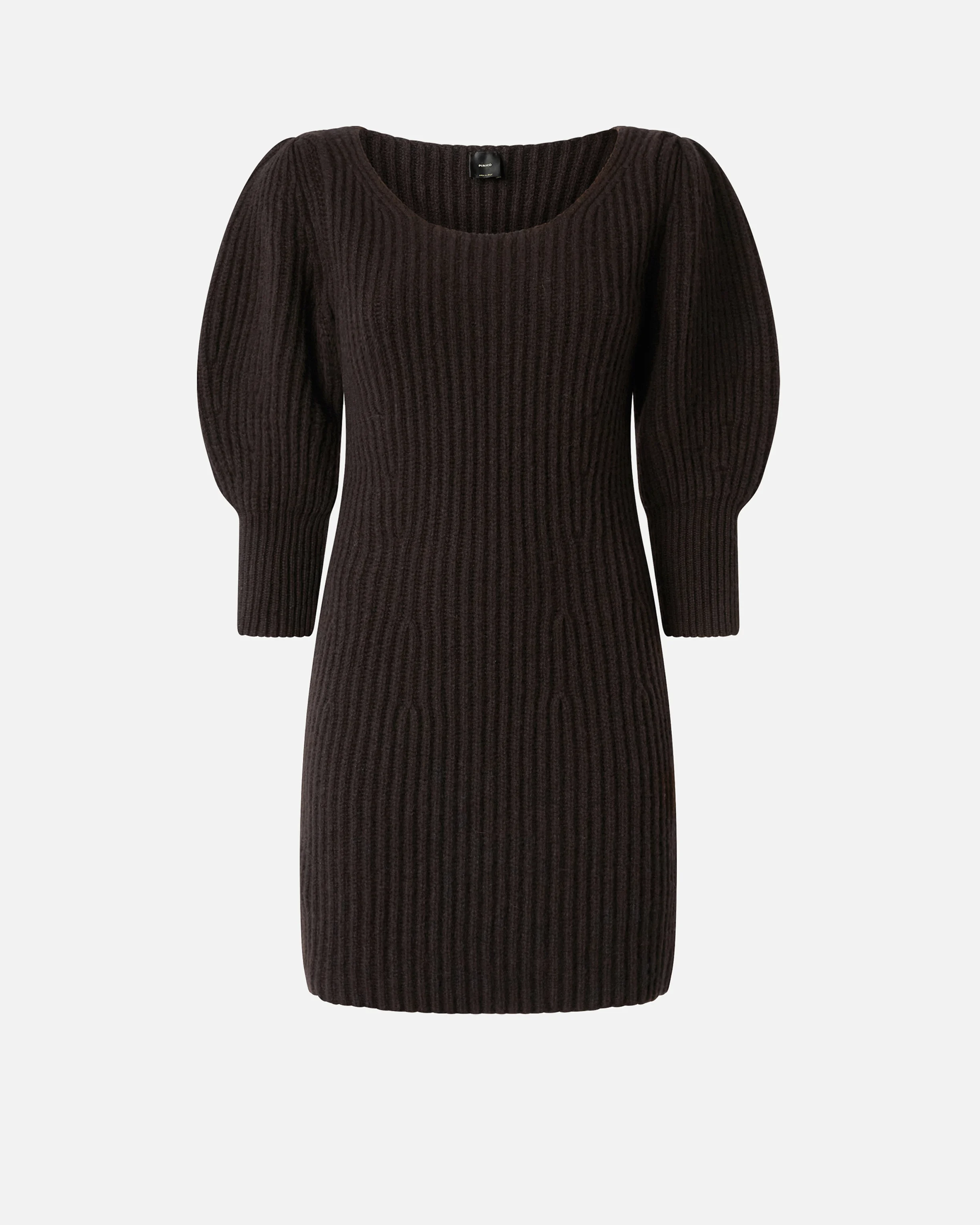 Robe courte côtelée de | Marron