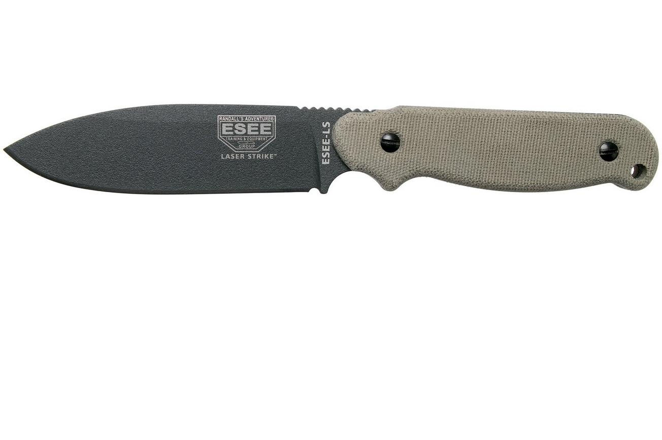 ESEE Laser Strike Tactical Gunsmoke LS-PTG survivalmes met kydex schede   riemclip