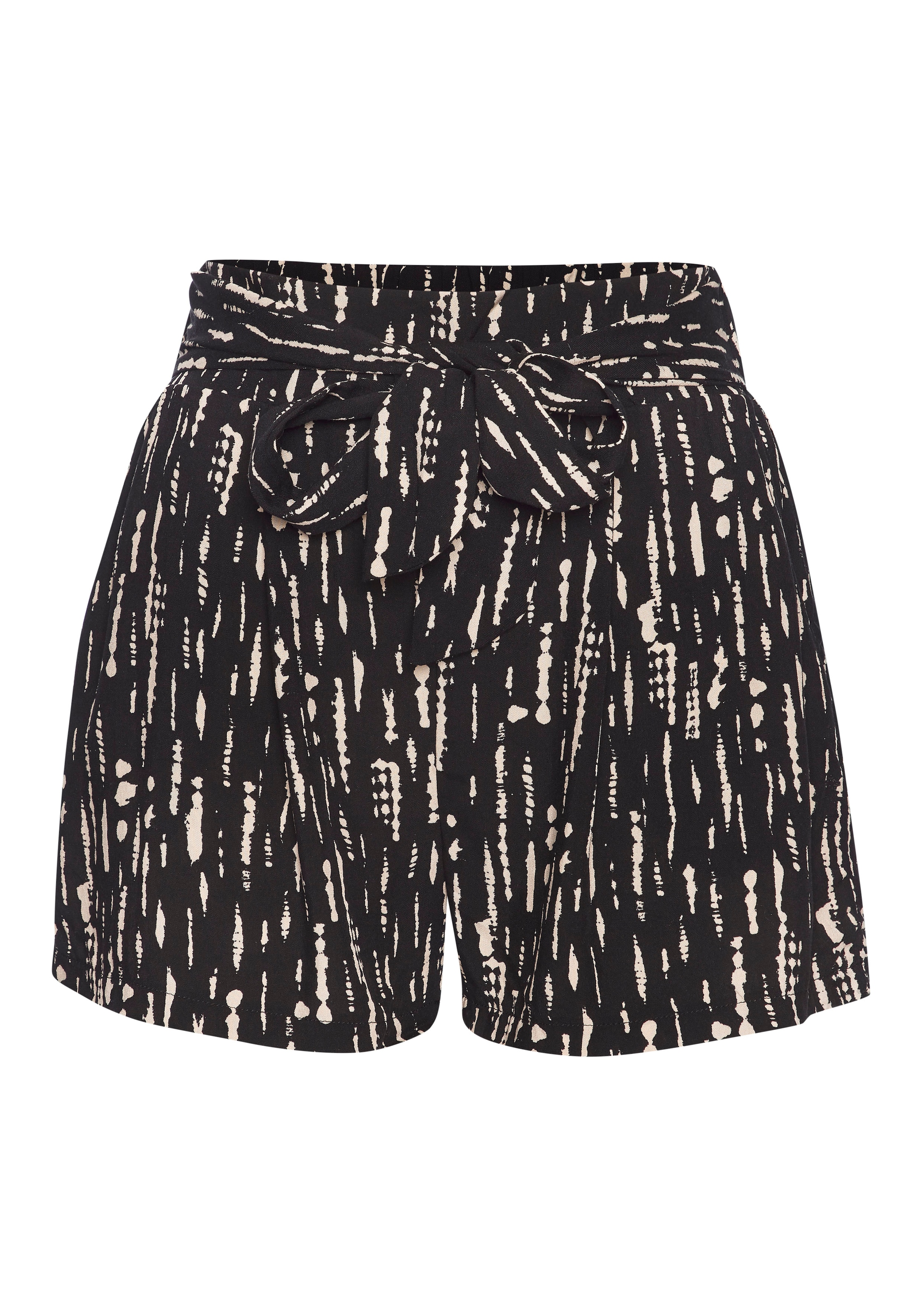 s.Oliver Webshorts  mit Alloverprint und Bindegürtel, kurze Hose, lockere Passform