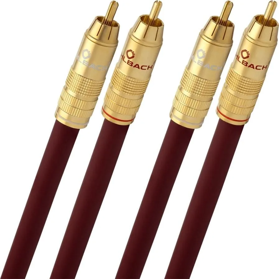 Oehlbach NF 214 Master Set 2 x 1 m (Bordeaux) Câbles RCA/Cinch stéréo