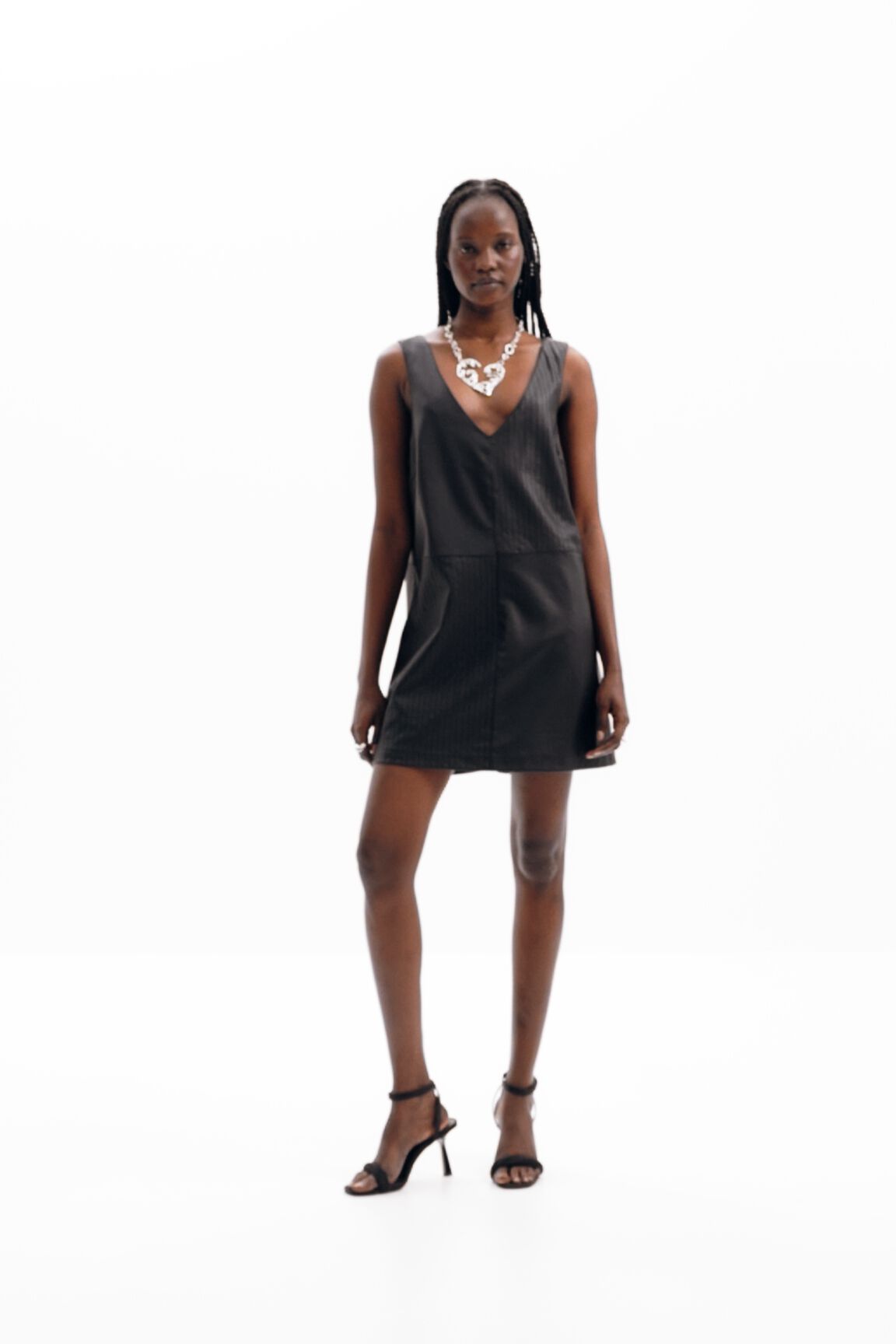 Vestido com efeito de pele pequena