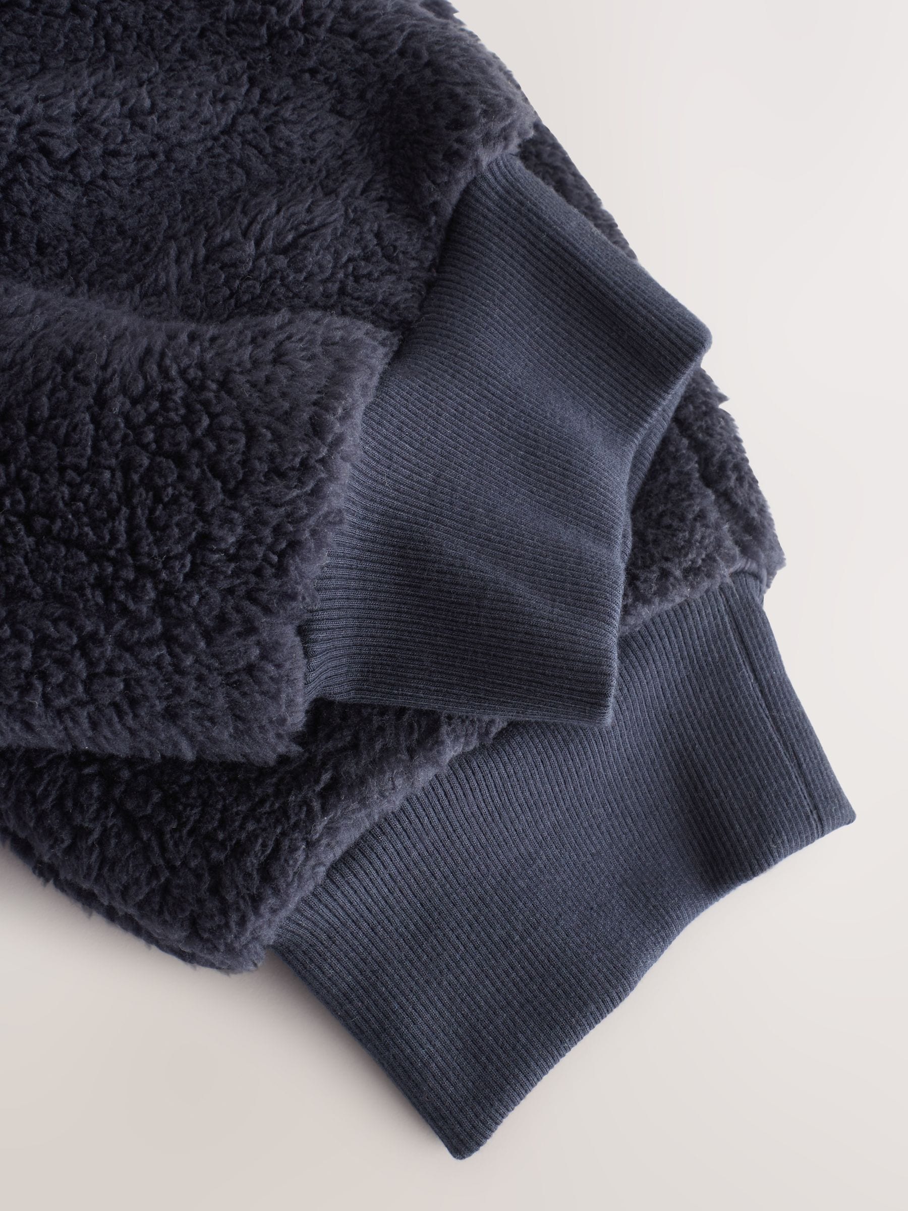 Donkerblauw - Borg Fleece Cuffed Joggers