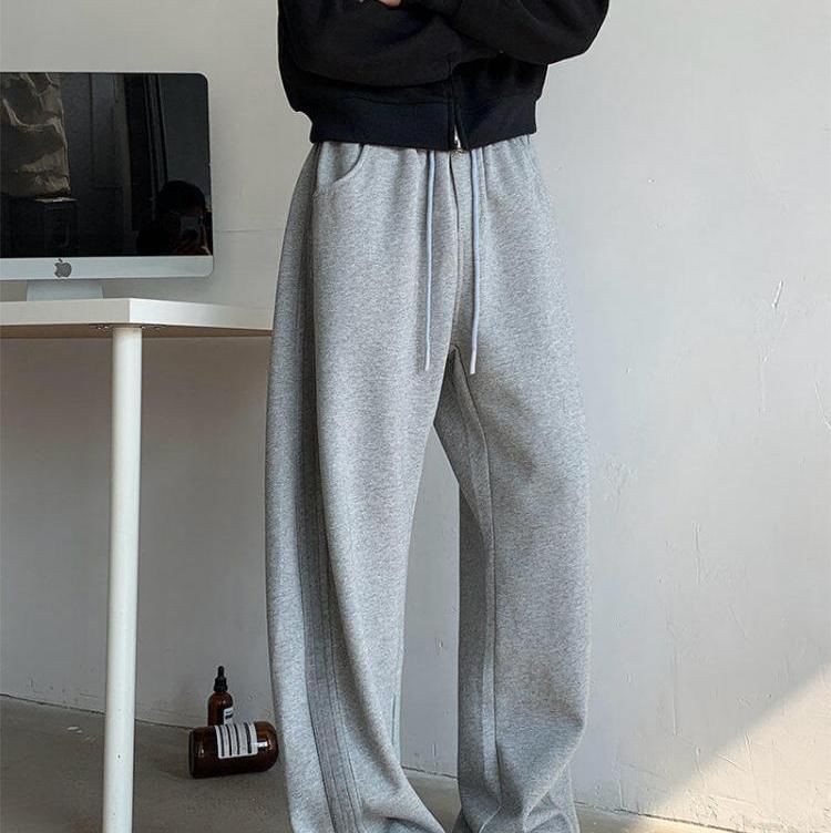 Kimeya - Effen broek met wijde pijpen en trekkoord in de taille