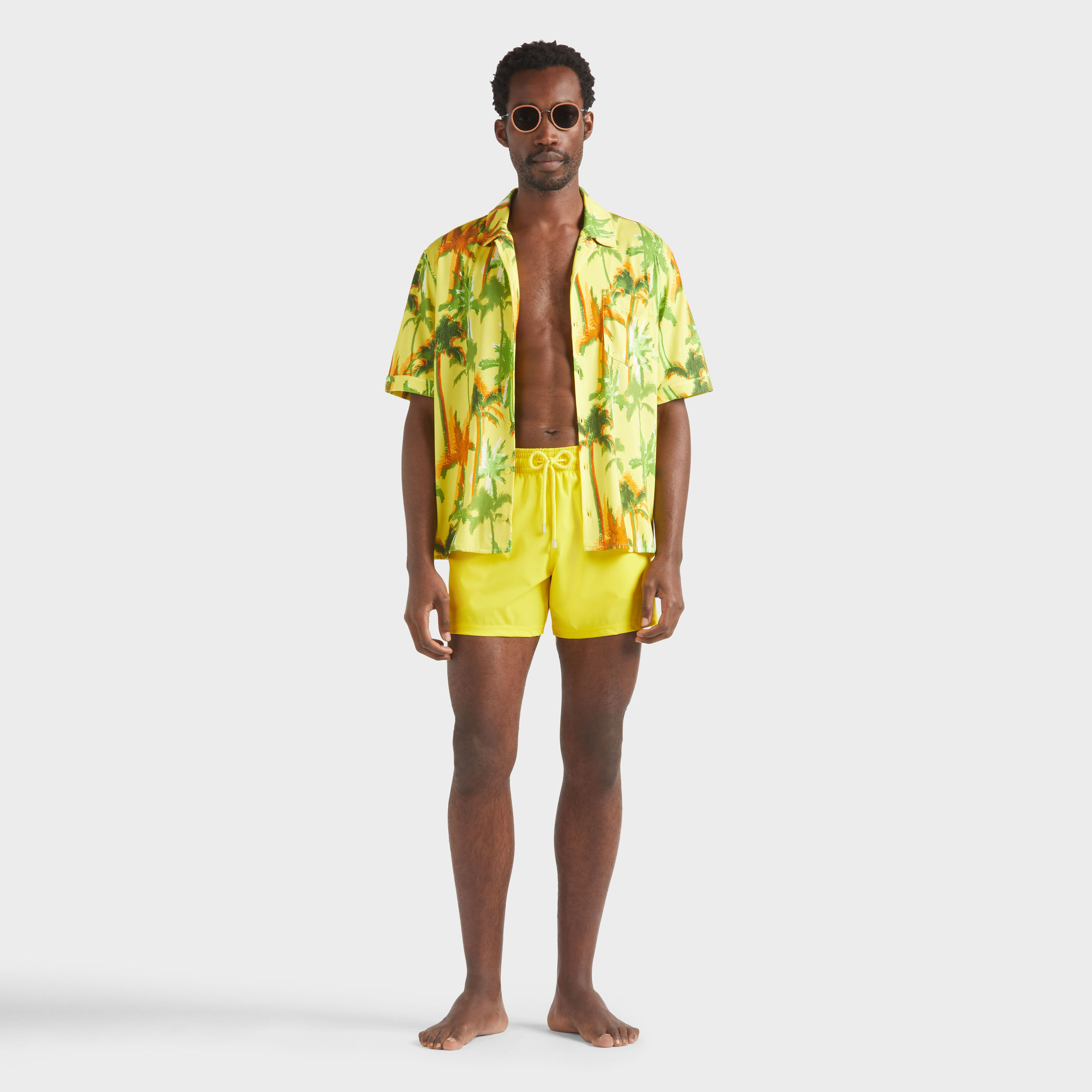 Maillot de bain court stretch homme uni
