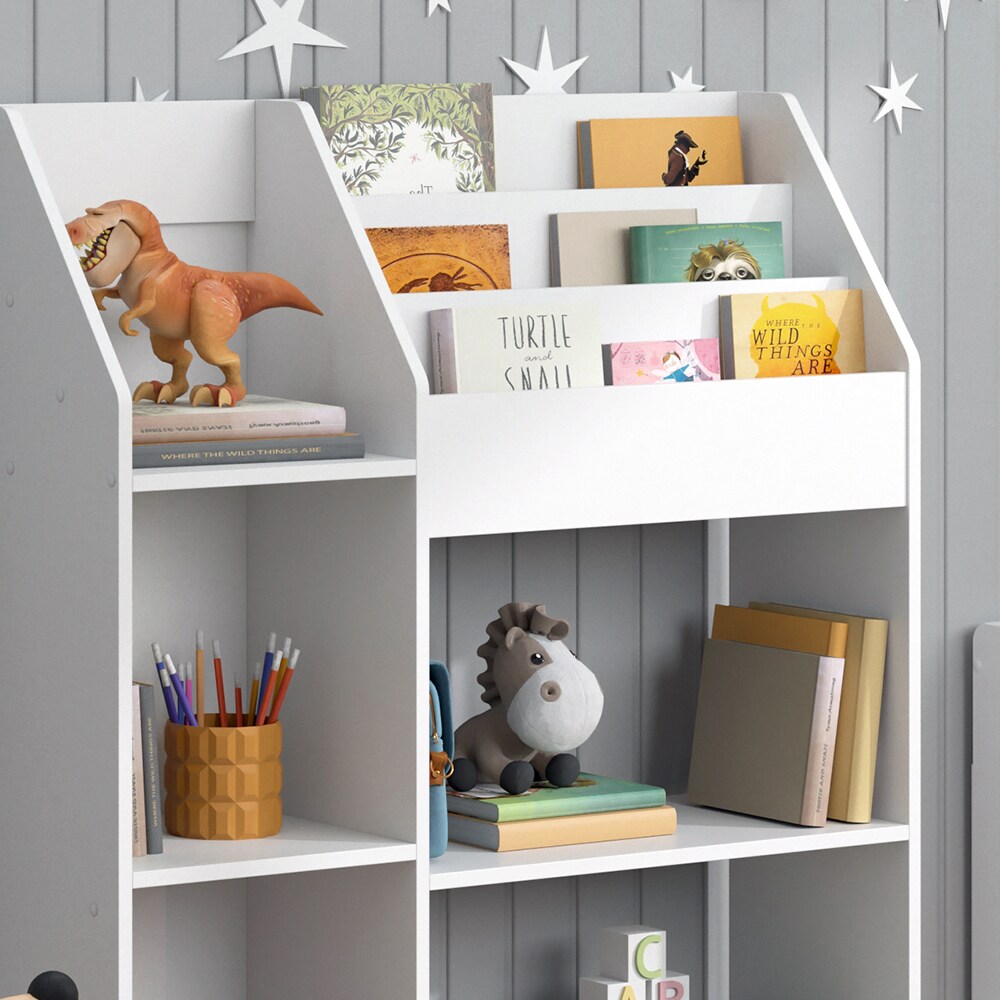Vicco Kinderregal Bücherregal Wandregal Luigi Weiß 100x114 cm modern Kinderzimmer Regal Spielzeugregal Dekoregal Standregal Aufbewahrungsregal Würfelregal Ablage Fach freistehend