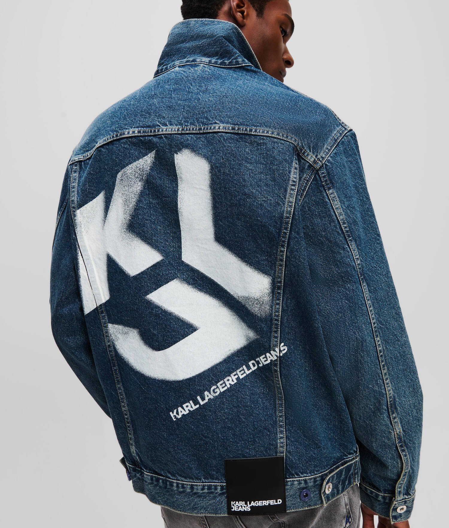 VESTE EN JEAN DÉCONTRACTÉE KLJ MONOGRAM - Bleu lavé visuel
