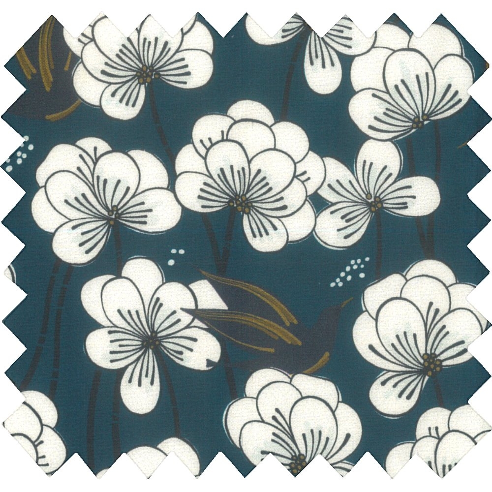 Tissu Coton Au Mètre Paradis Bleu