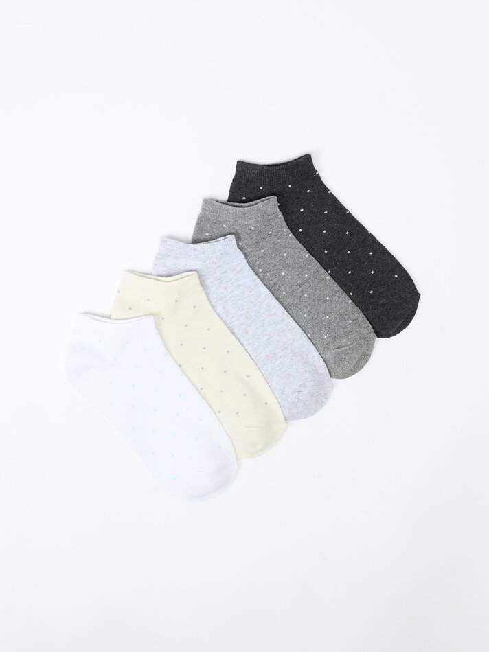 Pacote com 5 pares de meias curtas sortidas - Diversas