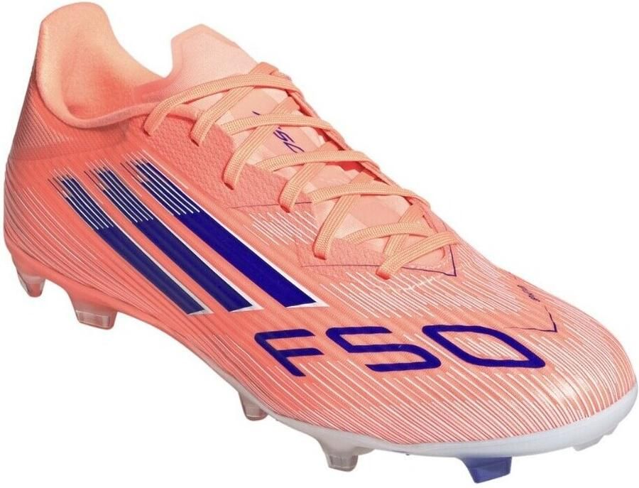 Adidas Perfor ce F50 League FG MG Senior voetbalschoenen koraalrood wit kobaltblauw