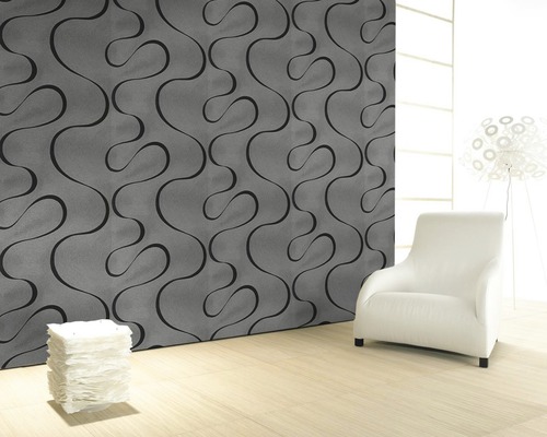 Vliesbehang 53340 Colani VISIONS abstract grijs zilver