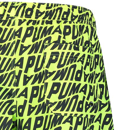 Puma Badeshorts - Neongelb m. Print