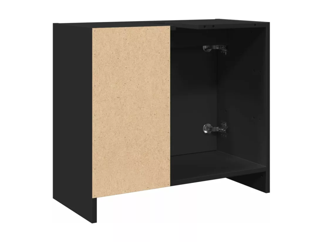 Armoire d'évier noir 63x29x55 cm bois d'ingénierie