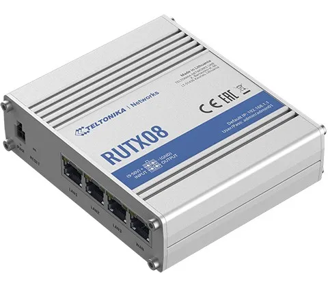 Teltonika RUTX08 - Router 4-port switch - 1GbE - DIN monterbar på skinne