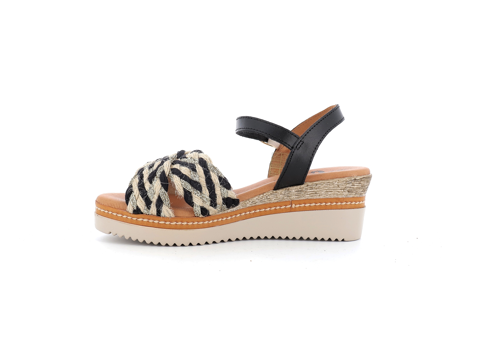 Chaussures du chateau-571 Matières combinées Noir Beige