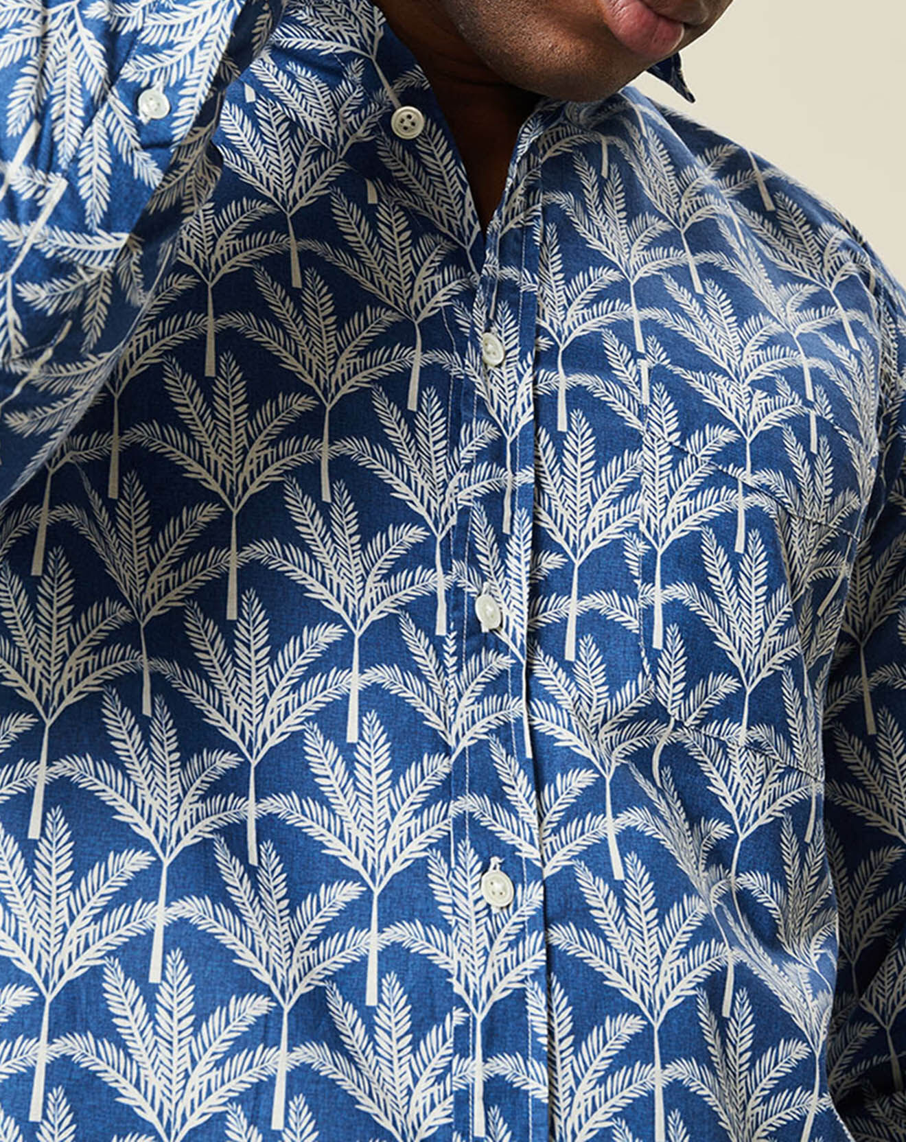 Hartford Chemise slim Storm imprimée blanc/bleu