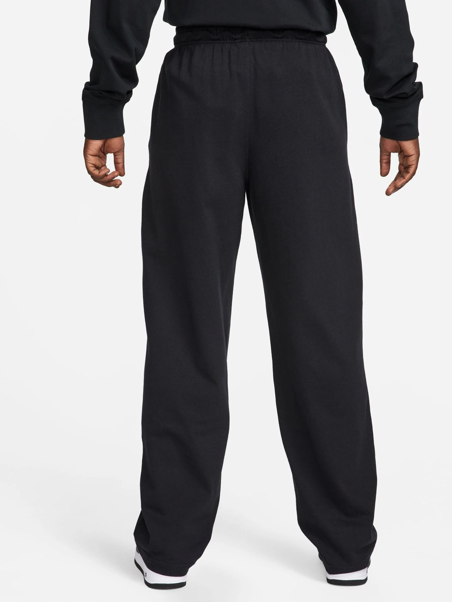 Zwart - Nike Sportkleding Club gebreide joggingbroek met open zoom van 100% katoen