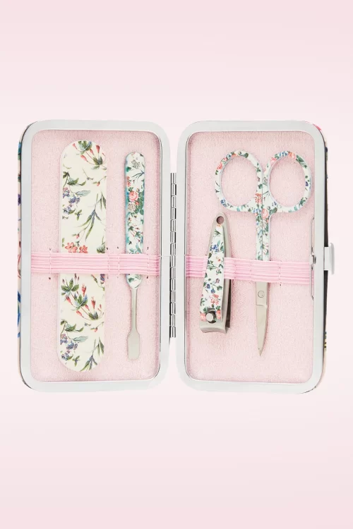 The Vintage Cosmetic Company Floral manicuretasje in roze