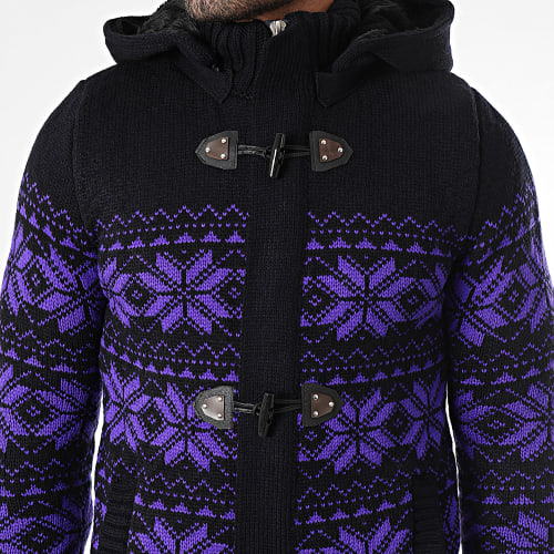 Gilet Capuche Noir Violet