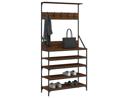 VIDAXL - Penderie Porte-vêtements et rangement des chaussures chêne marron
