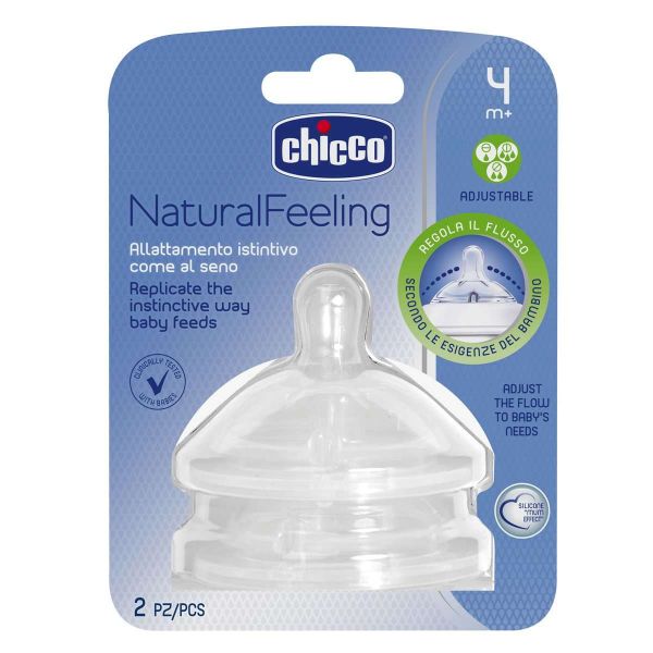 Chicco Tetina Silicone NaturalFeeling 4M  2 Unidades