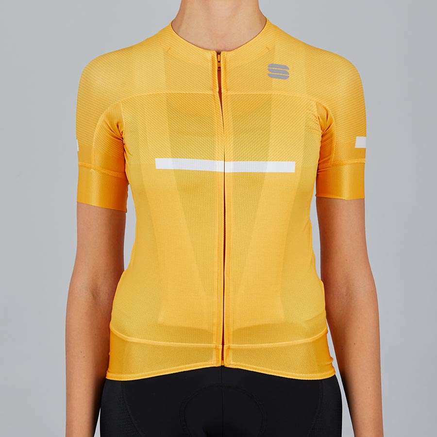 Sportful Evo Fietsshirt Korte Mouwen Geel Dames