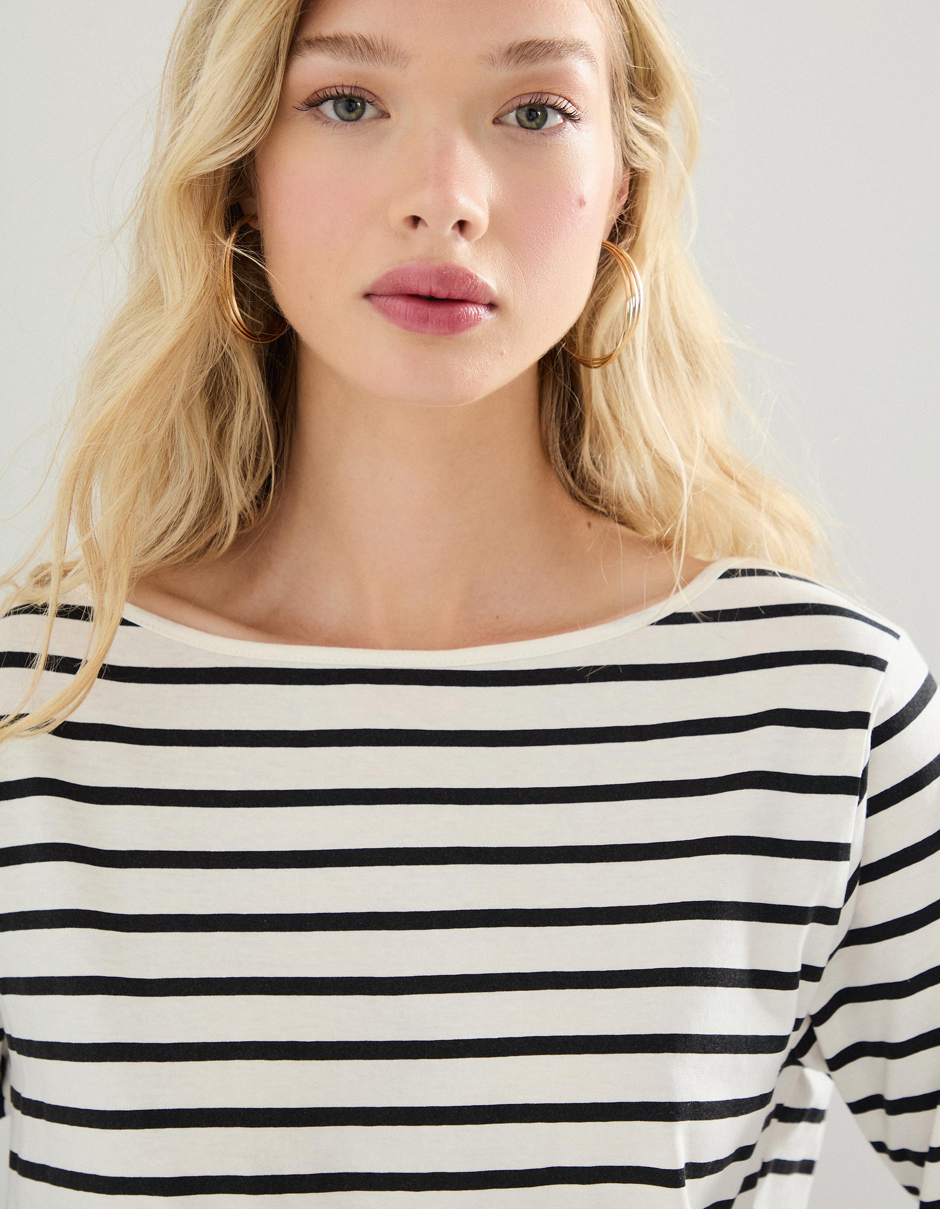 Camisola Riscas, Mulher, Azul Escuro
