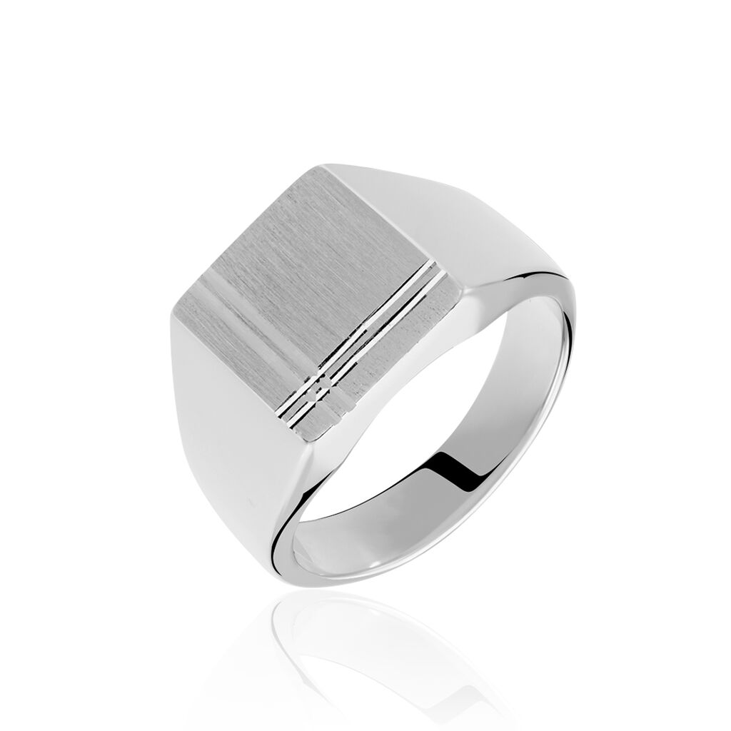 Chevalière Cillian Argent Blanc