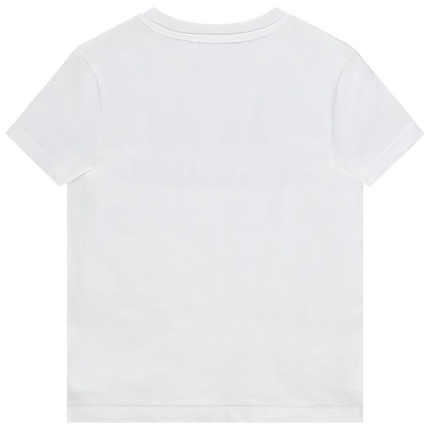 T-shirt manches courtes en jersey print message pour garçon - Blanc