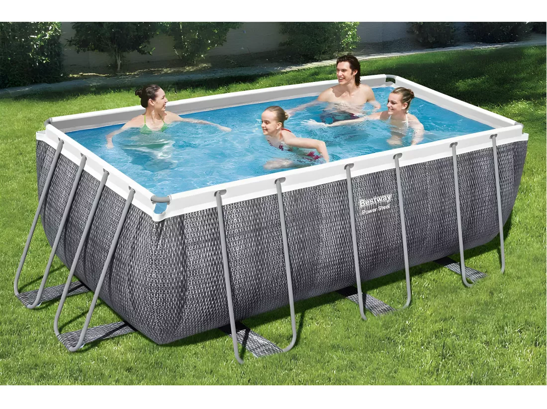 Piscine tubulaire rectangulaire Power Steel 4,12 x 2,01 x 1,22 m - Bestway
