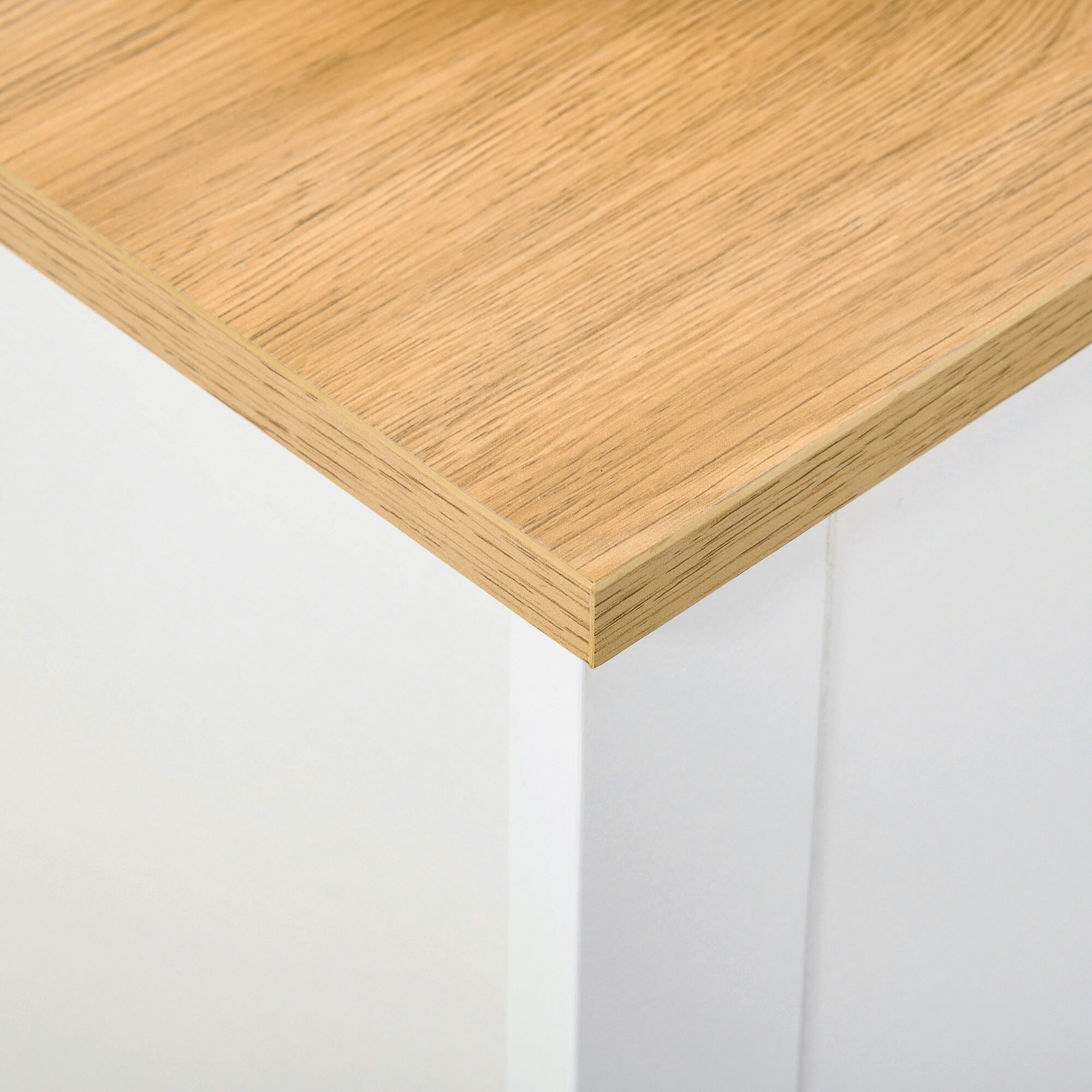 HOMCOM Schuhschrank mit Kippsicherung weiß, natur 72L x 26B x 80H cm