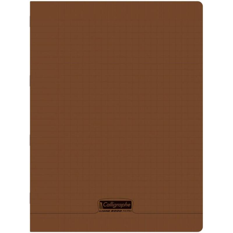 Cahier piqué 8000 POLYPRO 24x32 cm 48 pages grands carreaux 90 g - Marron