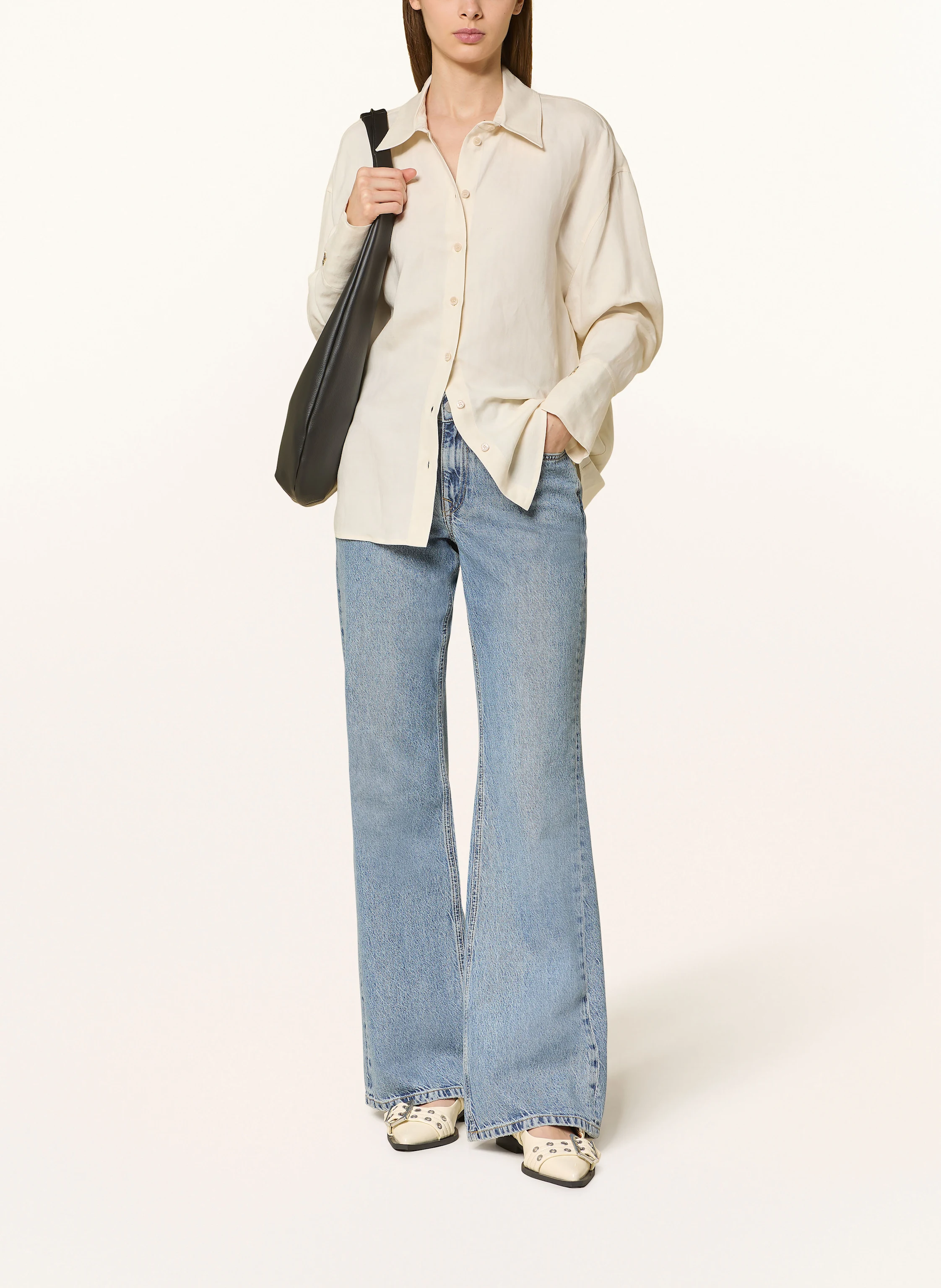 PATRIZIA PEPE Hemdbluse CAMICIA mit Leinen