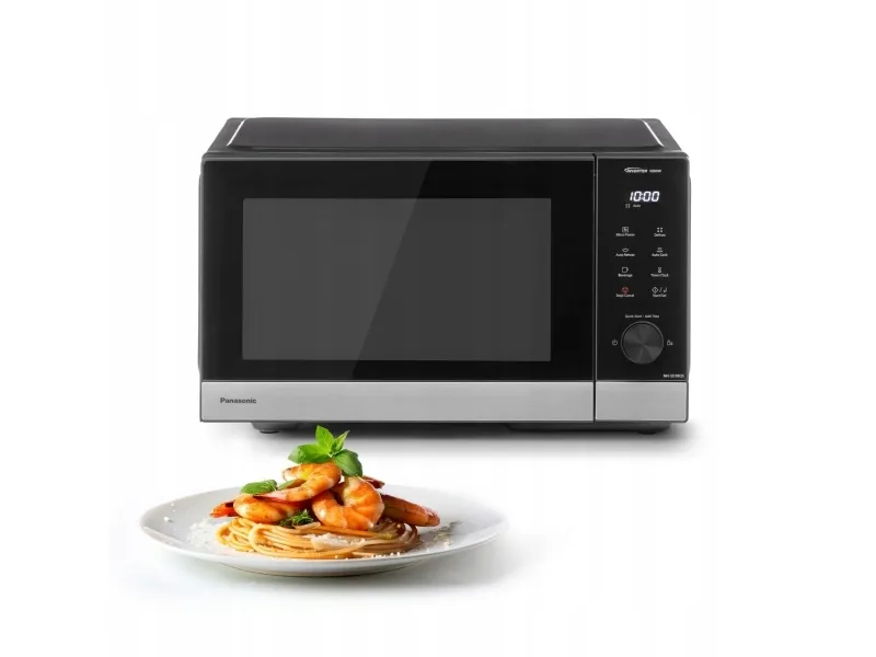 Panasonic NN-SD38QSEPG 29L solo mikrobølgeovn, 1000 W, automatisk afrimning, 11 automatiske programmer, timer, sort & rustfrit stål (NN-SD38QSEPG)