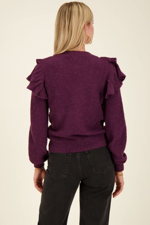 Paarse trui met ruffles