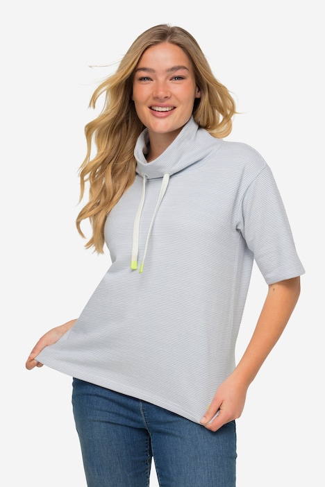 Sweatshirt, oversized, Ringel, Stehkragen, OEKO-TEX