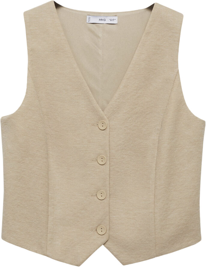 MANGO Gilet with buttons Light beige
