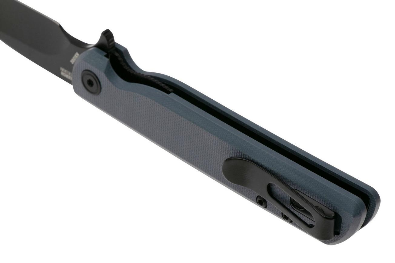 CRKT LCK  Drop Point 3801KN Black Oxide 14C28N, Gray G10, zakmes, Matthew Lerch design