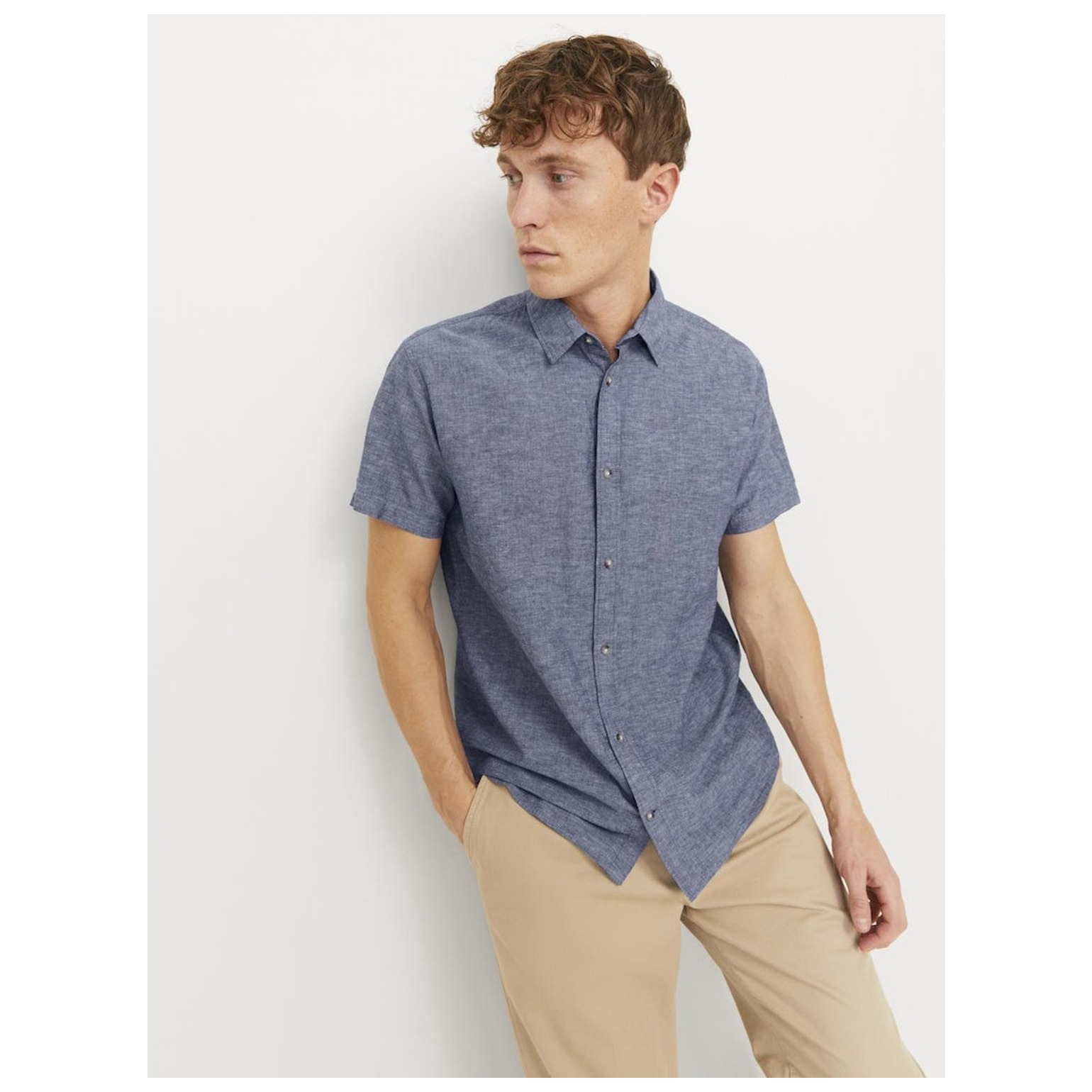 Jack & Jones JJESUMMER LINEN BLEND SHIRT SS