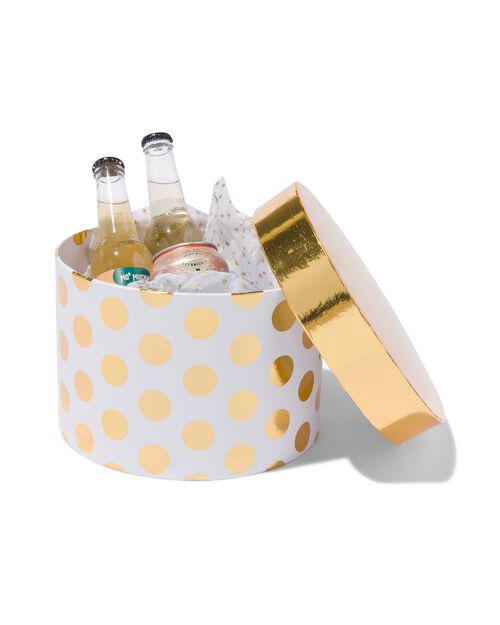 boîte cadeau Ø22.5x15 en carton - pois