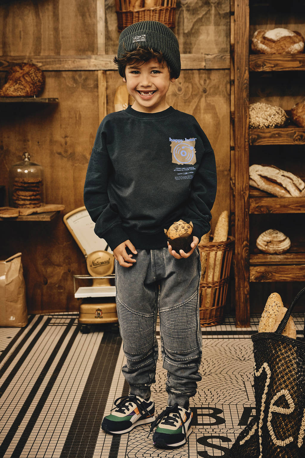 Z8 sweater Mikah met backprint donkerblauw