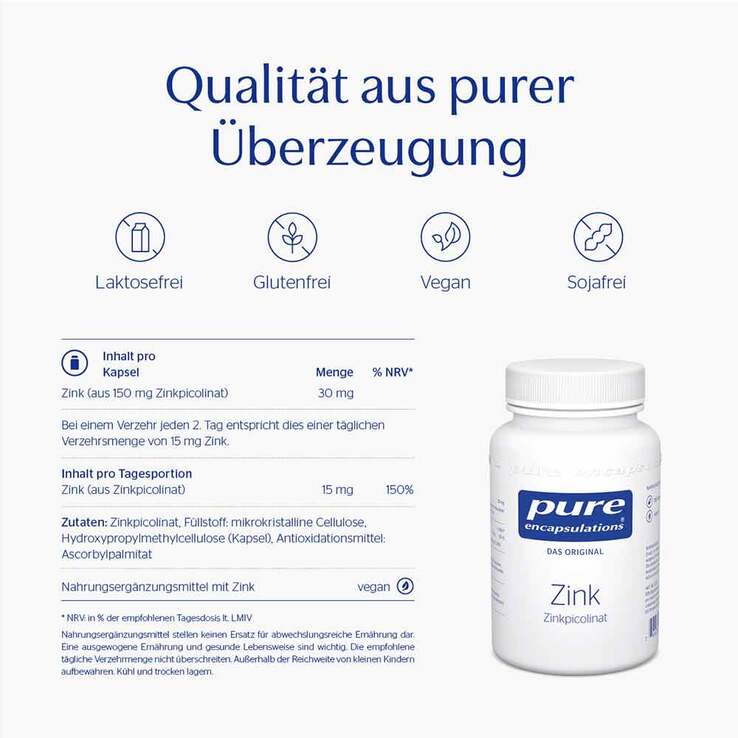 Pure Encapsulations Zink Zinkpicolinat Kapseln, 180 St