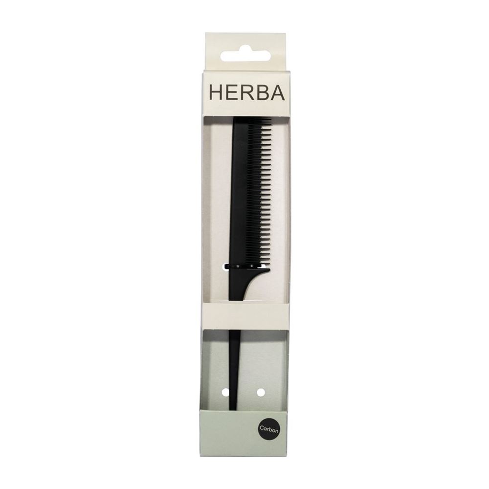 HERBA Carbon Stielkamm fein gezahnt schwarz 1 Stk