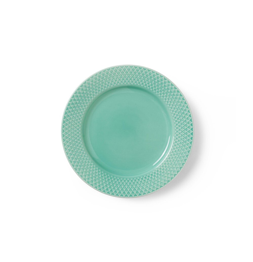 Lyngby Porcelæn  Rhombe Color frokosttallerken, Aqua - Ø21 cm